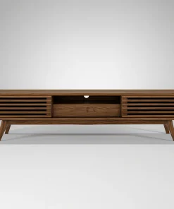 Classic Mid-Century Wooden TV Stand With Storage