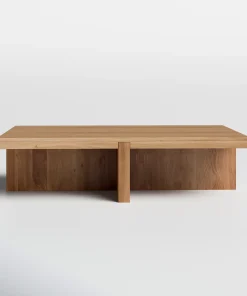 Modern Rectangular Coffee Table With Cross Base Design
