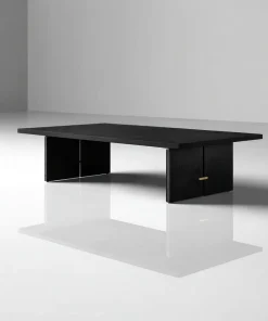 Modern Rectangular Coffee Table With Minimalist Flat Base