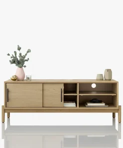 Modern Wooden TV Stand With Sliding Doors