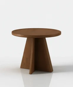 Round Side Table With Modern Base