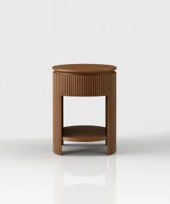 Round Side Table With Shelf
