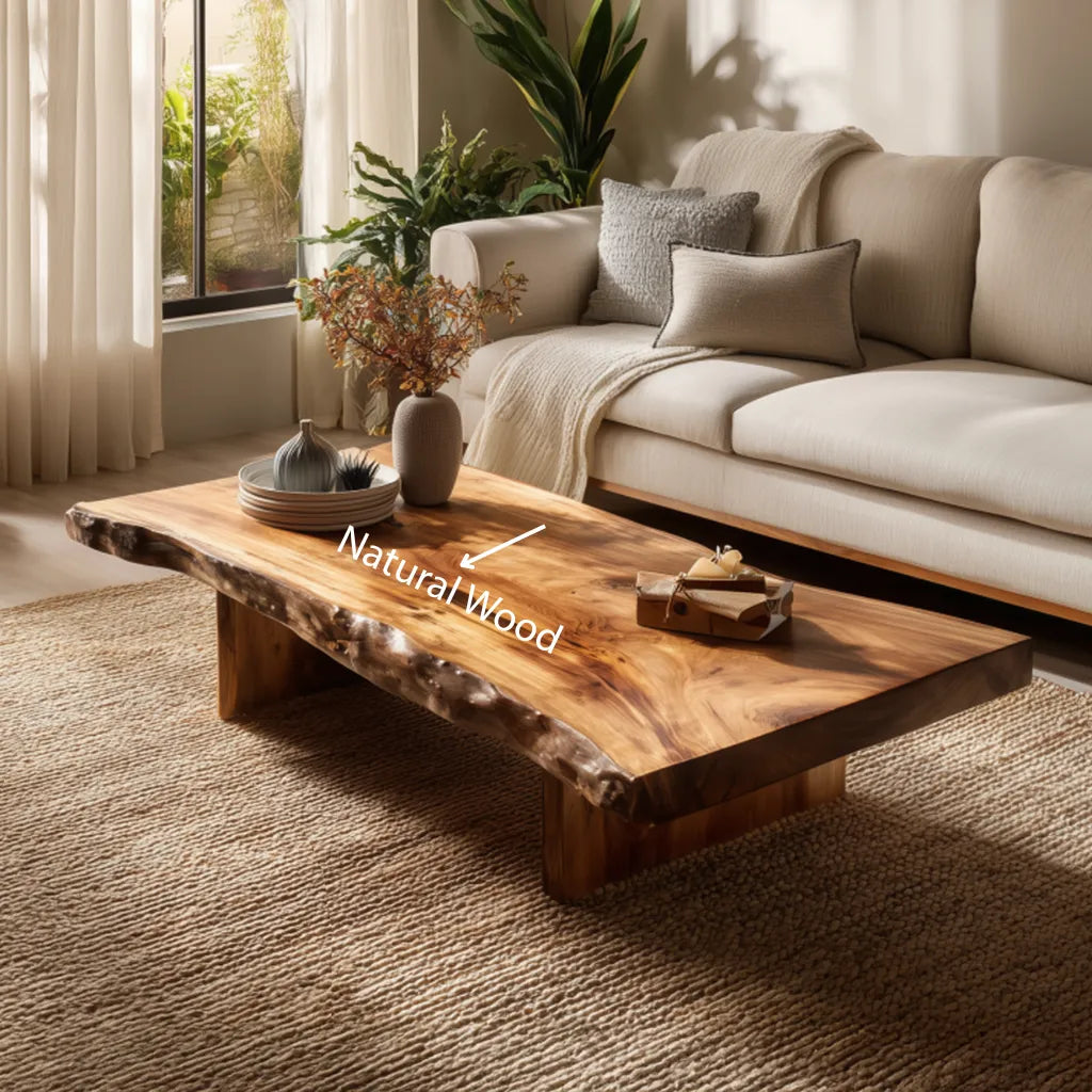 Low Live-Edge Wooden Coffee Table For Serene Living - Image 5