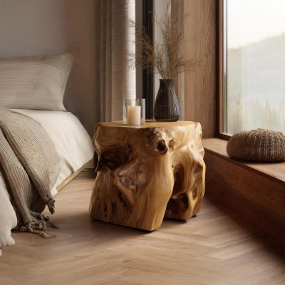Wooden Stump Side Table For Modern Interiors