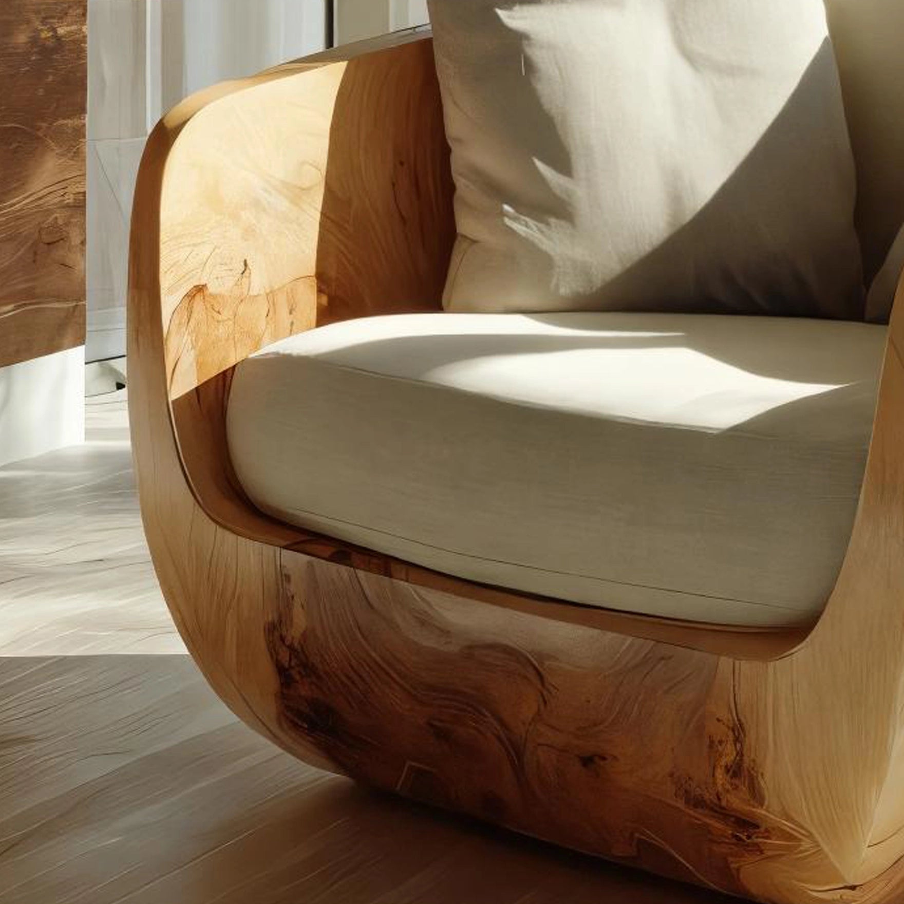 Wooden Shell Lounge Chair For Organic Modern Living - Image 3
