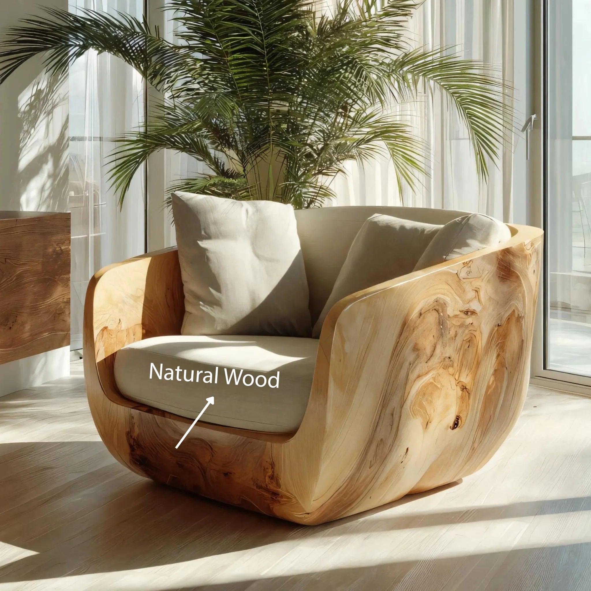Wooden Shell Lounge Chair For Organic Modern Living - Image 6