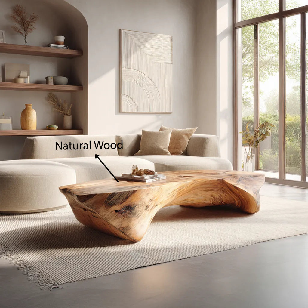 Flowing Wooden Coffee Table For Minimalist Living - Image 5