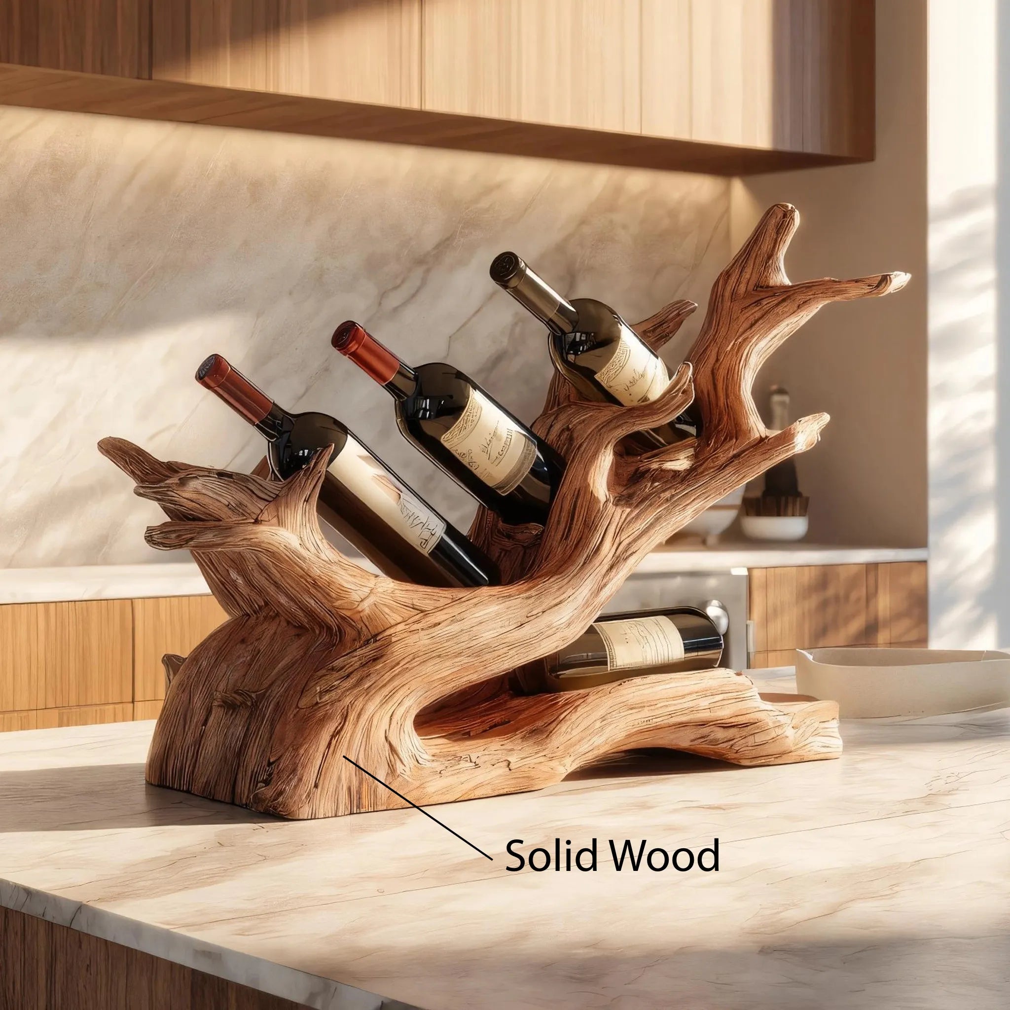 Branch Form Wooden Wine Rack for Organic Modern Decor - Image 5