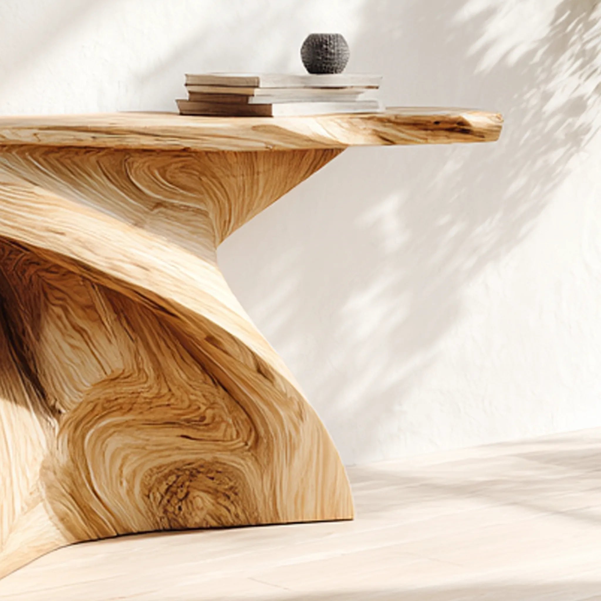 Twisted Wooden Console Table For Contemporary Entryways - Image 4