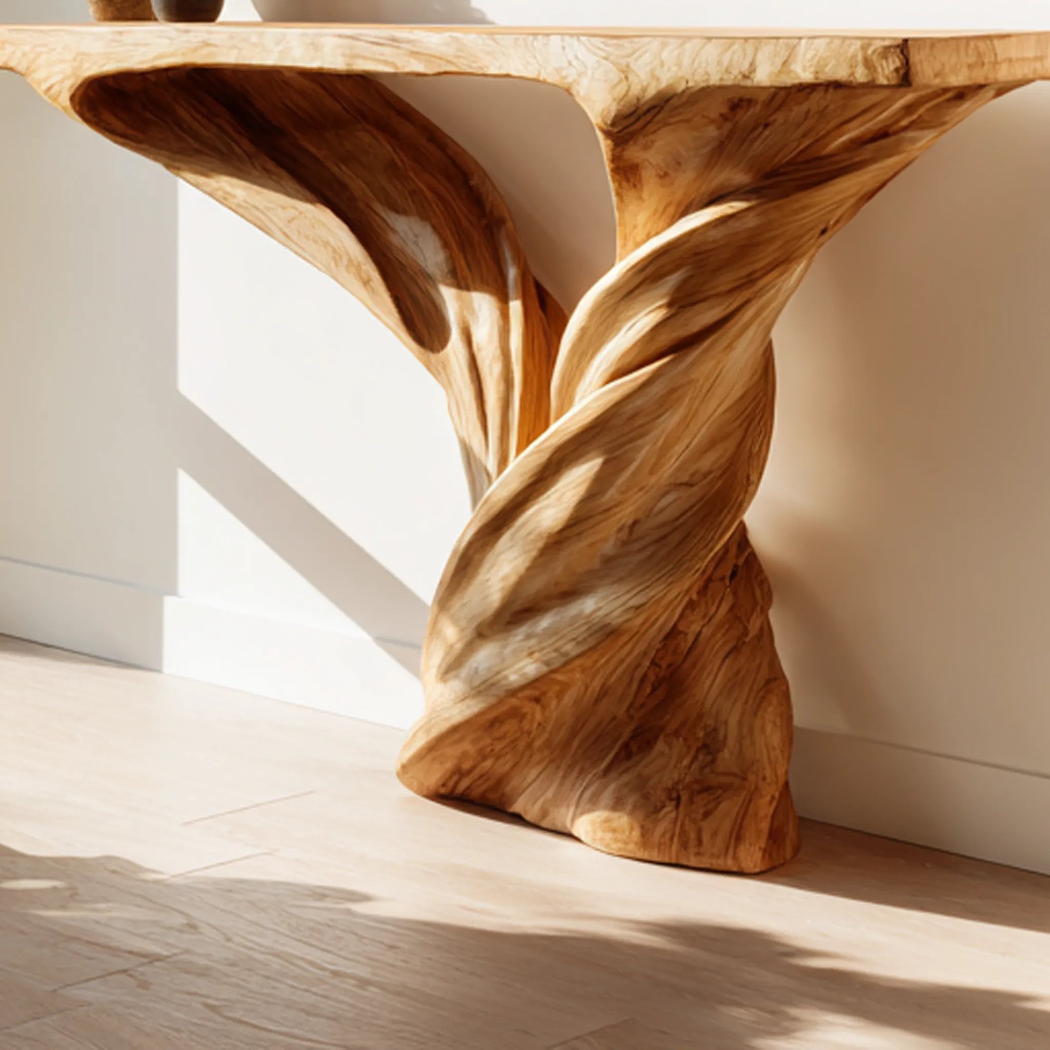 Twin Twist Wooden Console Table For Modern Entryways - Image 3