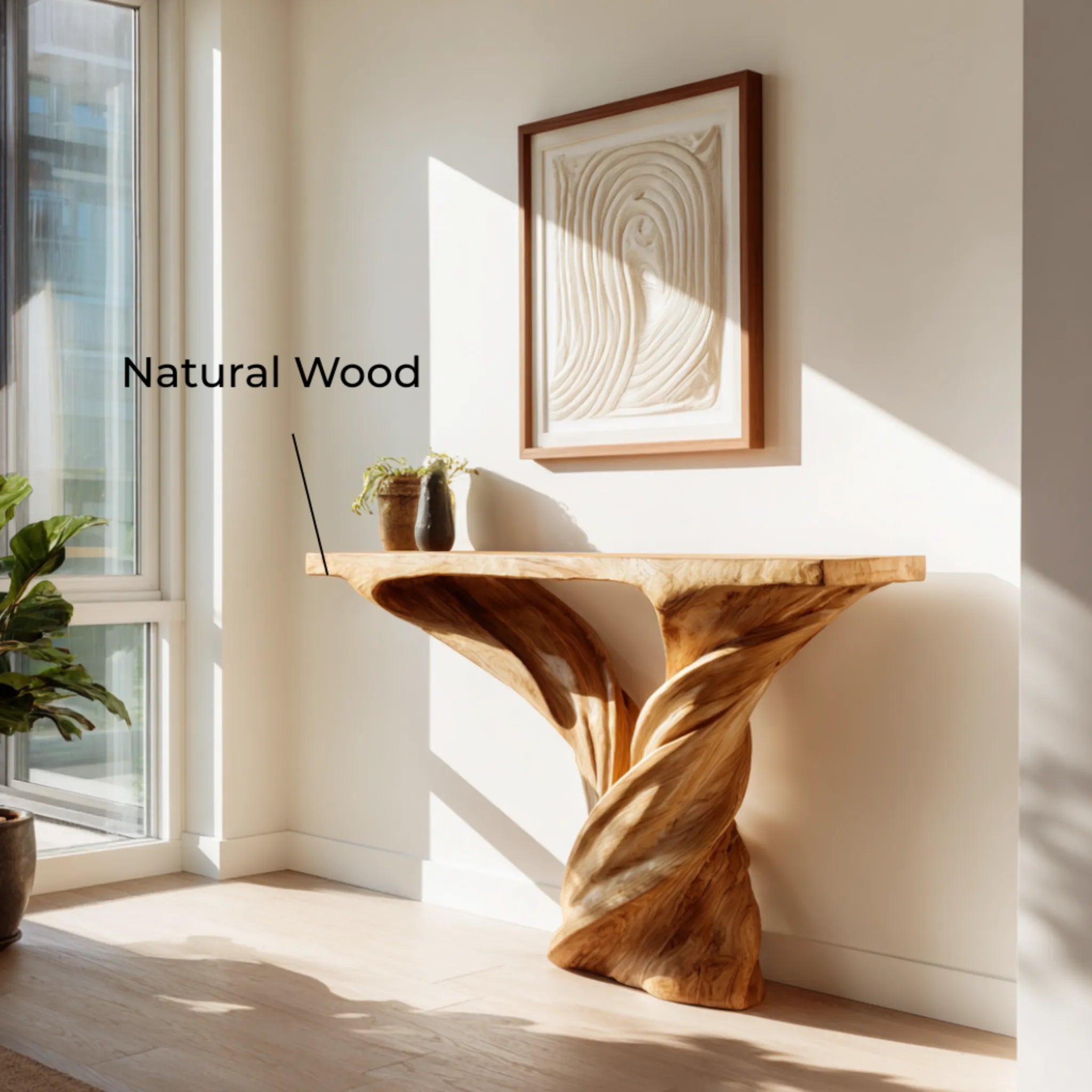 Twin Twist Wooden Console Table For Modern Entryways - Image 5